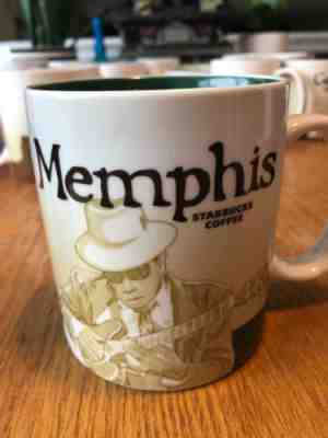 STARBUCKS Collector Series Icon City Memphis Mug 2011 Guitar Player Green - Sold on eBay Mar, 9th 2019 for $21.55