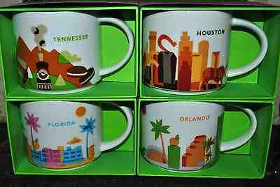 New Starbucks YOU ARE HERE MUG Set/4 FLORIDA ORLANDO TENNESSEE HUSTON Original - Sold on eBay Mar, 5th 2019 for $94.45