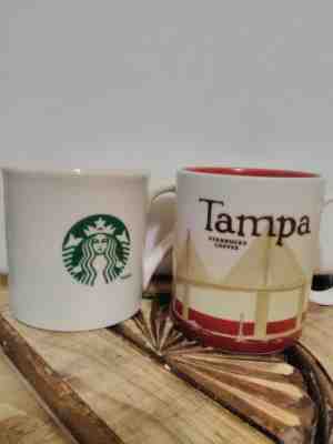 Starbuck Coffee 2011 Tampa Sunshine Skyway Bridge Mug & Traditional 2013 Logomug - Sold on eBay Mar, 3rd 2019 for $35.00