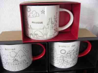 3 Starbucks Mugs Switzerland Prague Czech Republic Germany Winter Collection