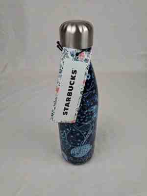 NWT Starbucks Swell Liberty Fabric Water Bottle 17oz Blue Paisley Pattern London - Sold on eBay Mar, 17th 2019 for $35.00