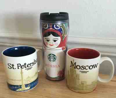 Starbucks RUSSIA MOSCOW ST PETERSBURG 3 Mug & Tumbler RARE Set USA SELLER - Sold on eBay Mar, 12th 2019 for $240.00