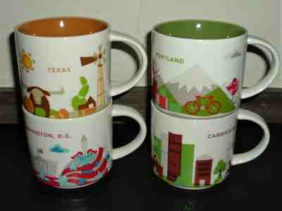 Lot 4 Starbucks You Are Here Mug Texas Portland Cambridge Washington D C  - Sold on eBay Mar, 16th 2019 for $35.00