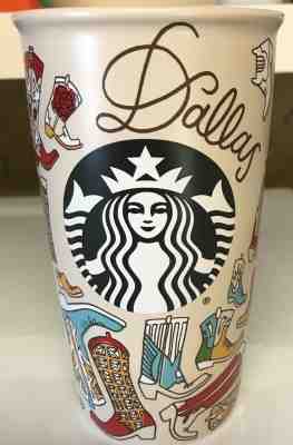 Starbucks 2016 Local To Go Cup Travel Tumbler Mug DALLAS Texas Boots no lid - Sold on eBay Mar, 16th 2019 for $19.00