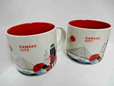 Set of 2 STARBUCKS 2015 "Kansas City" Coffee Mug Tea Cup YOU ARE HERE Collection - Sold on eBay Mar, 3rd 2019 for $12.00