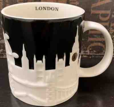 Starbucks City Mug, LONDON, Relief Collection, Black-White, 16 oz. - Sold on eBay Mar, 23rd 2019 for $34.00