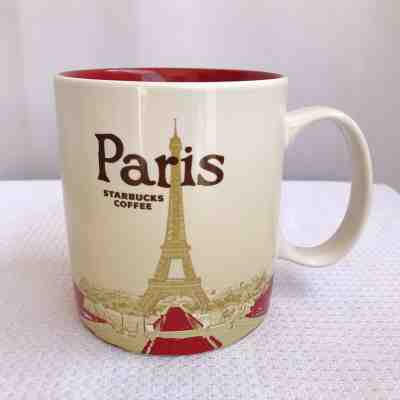 Starbucks Coffee Mug Cup Paris France Eiffel Tower Red Inner 2016 City 16 Oz  - Sold on eBay Mar, 24th 2019 for $25.49