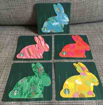 STARBUCKS Coffee 2019 Happy Easter BUNNY Gift Card CHINA HONG KONG VERSION 5pcs - Sold on eBay Mar, 23rd 2019 for $19.99