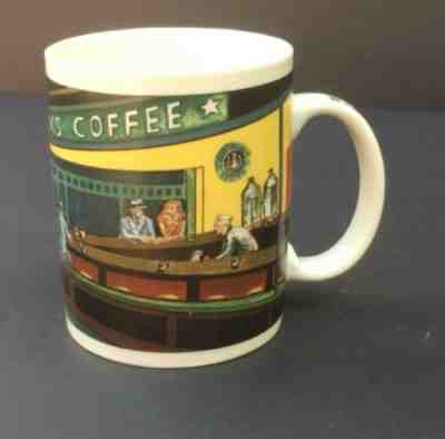 Vintage Starbucks Coffee Mug Cup By Chaleur Nighthawks Diner Scene D. Burrows - Sold on eBay Mar, 23rd 2019 for $14.50