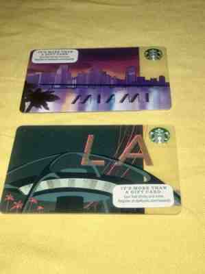 Starbucks Gift Cards~ Miami & LA (Los Angeles) NEW (no value) - Sold on eBay Mar, 23rd 2019 for $2.00