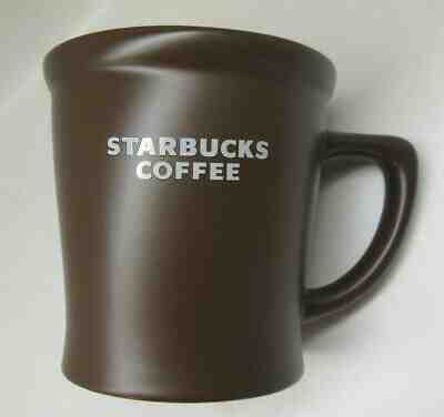 STARBUCKS COFFEE 2008 LARGE CHOCOLATE BROWN MUG WHITE LETTERING 16 OZ NICE! - Sold on eBay Mar, 23rd 2019 for $12.99