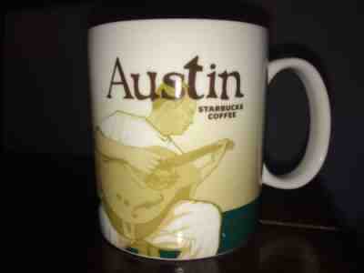 Starbucks Austin 2010 Coffee Mug Guitarist Green Global Icon Collector Series - Sold on eBay Mar, 21st 2019 for $15.00