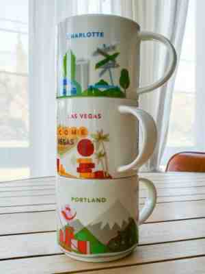 Starbucks Mug You Are Here Lot X3 Charlotte Las Vegas Portland  - Sold on eBay Mar, 24th 2019 for $25.00