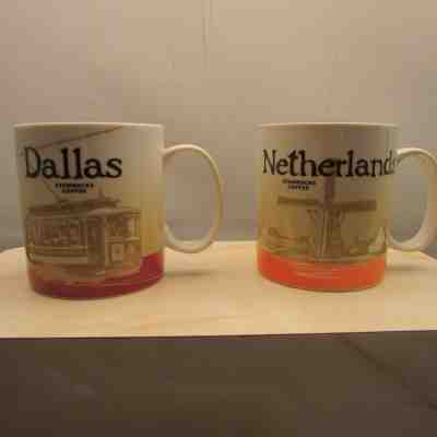 Set of 2 Starbucks Collector Mugs Dallas Netherlands -A5 - Sold on eBay Mar, 23rd 2019 for $24.99