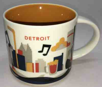 Starbucks Detroit 14 oz. Ceramic Coffee Mug 2014 "You Are Here Collection" - Sold on eBay Mar, 20th 2019 for $19.99