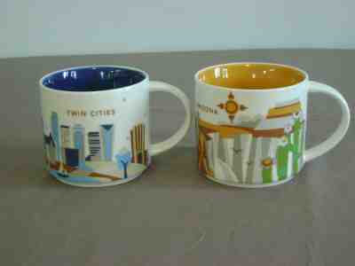 Starbucks You Are Here Collection Arizona Twin Cities Coffee Mug 14 oz Lot of 2 - Sold on eBay Mar, 20th 2019 for $22.46