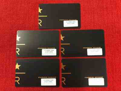 5 NEW STARBUCKS RESERVE 2018 US GIFT CARDS LOT VERY LIMITED - Sold on eBay Apr, 3rd 2019 for $9.99