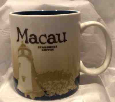 16 OZ STARBUCKS COFFEE MUG MACAU COLLECTOR SERIES 2010 - BLUE - Sold on eBay Apr, 1st 2019 for $9.09