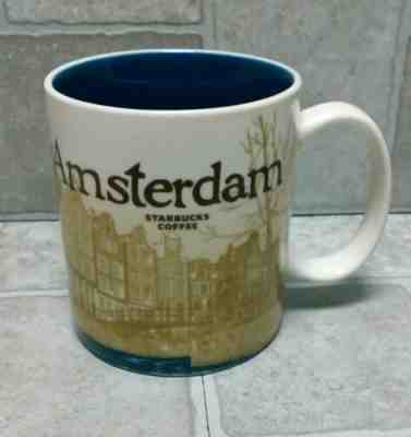 Starbucks Mug Amsterdam City Cup Collector Series Mug 16 oz - Blue Accents 2011 - Sold on eBay Mar, 30th 2019 for $22.50