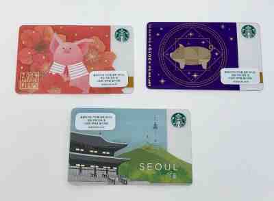 3 New Starbucks Seoul South Korea & Year of the Pig Gift Cards ~ Collectible ~  - Sold on eBay Mar, 29th 2019 for $14.99