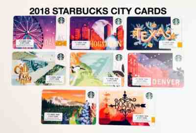 2018 NEW Starbucks City Cards Lot Set 8 Boston SF Houston Denver Dallas Texas - Sold on eBay Apr, 1st 2019 for $22.99