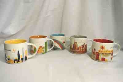 Lot of 5 Starbucks YOU ARE HERE Coffee Mugs NY Orlando Nashville Vegas Hawaii - Sold on eBay Apr, 2nd 2019 for $41.06