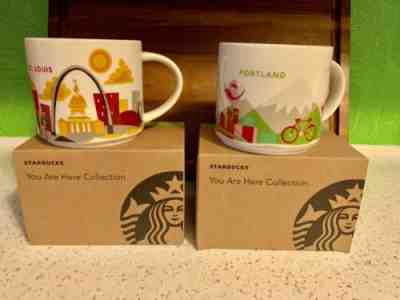 Starbucks Portland And St. Louis You are Here YAH Collector Mugs New In Box - Sold on eBay Apr, 2nd 2019 for $24.00