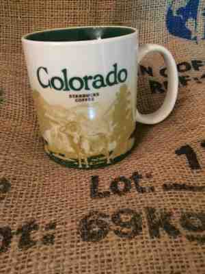 16 OZ STARBUCKS COFFEE MUG CUP COLORADO SKIER COLLECTOR SERIES 2009 GREEN  - Sold on eBay Apr, 9th 2019 for $15.50
