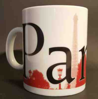 STARBUCKS PARIS City Mug Collectors Series  White & Red Coffee Cup 16 oz - Sold on eBay Apr, 7th 2019 for $8.50