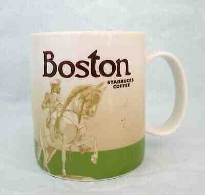 Starbucks 2011 Boston Coffee Cup Mug Green Paul Revere & Cityscape Ceramic - Sold on eBay Apr, 8th 2019 for $14.95