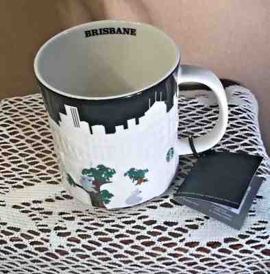US SELLER!! STARBUCKS Brisbane RELIEF Mug Koala Bridge Australia Black Skyline - Sold on eBay Apr, 8th 2019 for $62.99