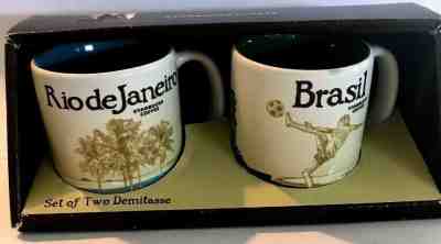 Set of 2 Starbucks Mugs Demitasse 3 oz Brazil & Rio De Janeiro - NEW with Flaw - Sold on eBay Apr, 9th 2019 for $22.90