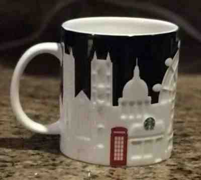 Starbucks London Relief Mug Black Big Ben Tower Bridge Thames St Pauls Cathedral - Sold on eBay Apr, 7th 2019 for $44.00
