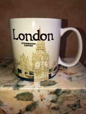MINT 2015 STARBUCKS LONDON Big Ben Skyline BLUE INSIDE MUG / CUP 16 oz.  - Sold on eBay Apr, 6th 2019 for $14.00