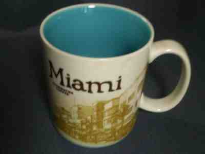 Starbucks Coffee Mug Icon 16 Oz  2011 Miami Skyline Ocean Drive  - Sold on eBay Apr, 9th 2019 for $27.00