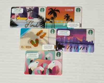 Starbucks "Florida", Orlando, Miami Gift Cards...Never Swiped - Sold on eBay Apr, 8th 2019 for $6.00