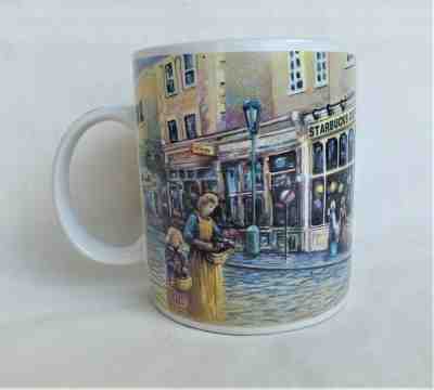 STARBUCKS 2001 BARISTA PIKE PLACE MARKET SEATTLE STREET SCENE COFFEE MUG - Sold on eBay Apr, 6th 2019 for $5.97