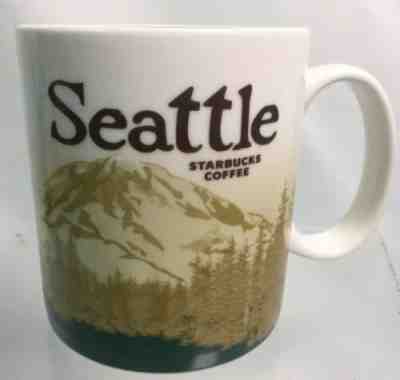 Starbucks SEATTLE Stoneware COFFEE MUG 2008 Collector Series 16 oz Mt RAINIER - Sold on eBay Apr, 7th 2019 for $36.00