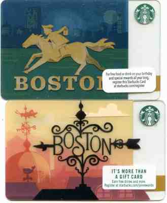 COMPLETE SET 2 DIFFERENT REGIONAL BOSTON REVERE RETIRED  STARBUCKS GIFT CARDS - Sold on eBay Apr, 15th 2019 for $3.00
