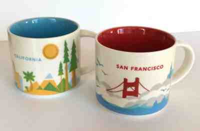 Lot of 2 STARBUCKS You Are Here Coffee Mugs SAN FRANCISCO & CALIFORNIA 14 Oz YAH - Sold on eBay Apr, 16th 2019 for $34.99