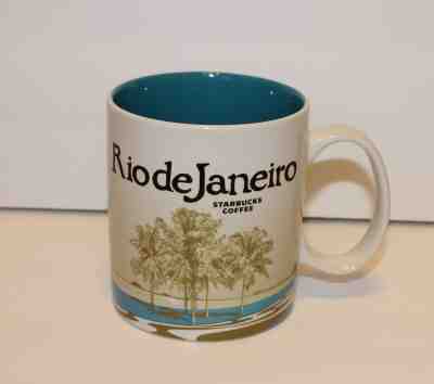Starbucks Rio de Janeiro Souvenir Mug 16 oz 2015 Christ The Redeemer Palm Trees - Sold on eBay Apr, 16th 2019 for $14.95
