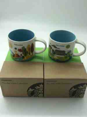 2 Mug Set: Helsinki + Finland You Are Here (YAH) 14 Ounce Starbucks Mugs