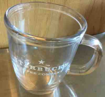 Starbucks Coffee Company Clear Glass White Letters Mug  With Star 20 oz NICE - Sold on eBay Apr, 15th 2019 for $4.60