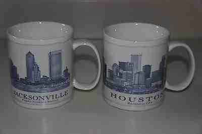 STARBUCKS 2008 ARCHITECT SERIES - HOUSTON & JACKSONVILLE - TWO GREAT 18 OZ MUGS - Sold on eBay Apr, 11th 2019 for $28.00