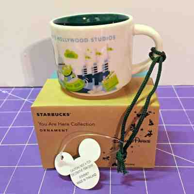New Disney World Parks Starbucks HOLLYWOOD STUDIOS 2" Mug Ornament YOU ARE HERE - Sold on eBay Apr, 13th 2019 for $9.95