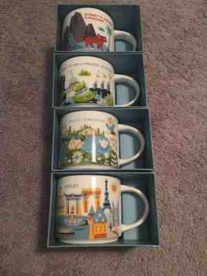 4 Mugs Animal & Magic Kingdom, Epcot,  Hollywood Studios Starbucks YAH 2017 - Sold on eBay Apr, 13th 2019 for $137.99