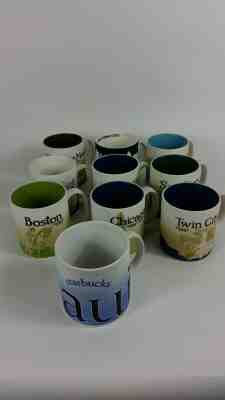 Lot of 10 vintage Starbucks city mugs, Maui, NYC, CA, San Diego, Seattle, cups  - Sold on eBay Apr, 13th 2019 for $82.00