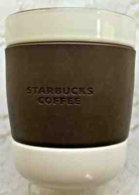 Starbucks 2009 12 FL OZ White & Brown Coffee Cup Mug No Handles Rubber - Sold on eBay Apr, 22nd 2019 for $17.00