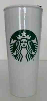 Starbucks Logo Double Wall  Ceramic Travel Mug 16 OZ White Tumbler Green Siren  - Sold on eBay Apr, 23rd 2019 for $19.99