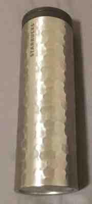 STARBUCKS COFFEE 2012 Hammered Silver Stainless Steel Travel Tumbler Mug 16oz - Sold on eBay Apr, 23rd 2019 for $26.99